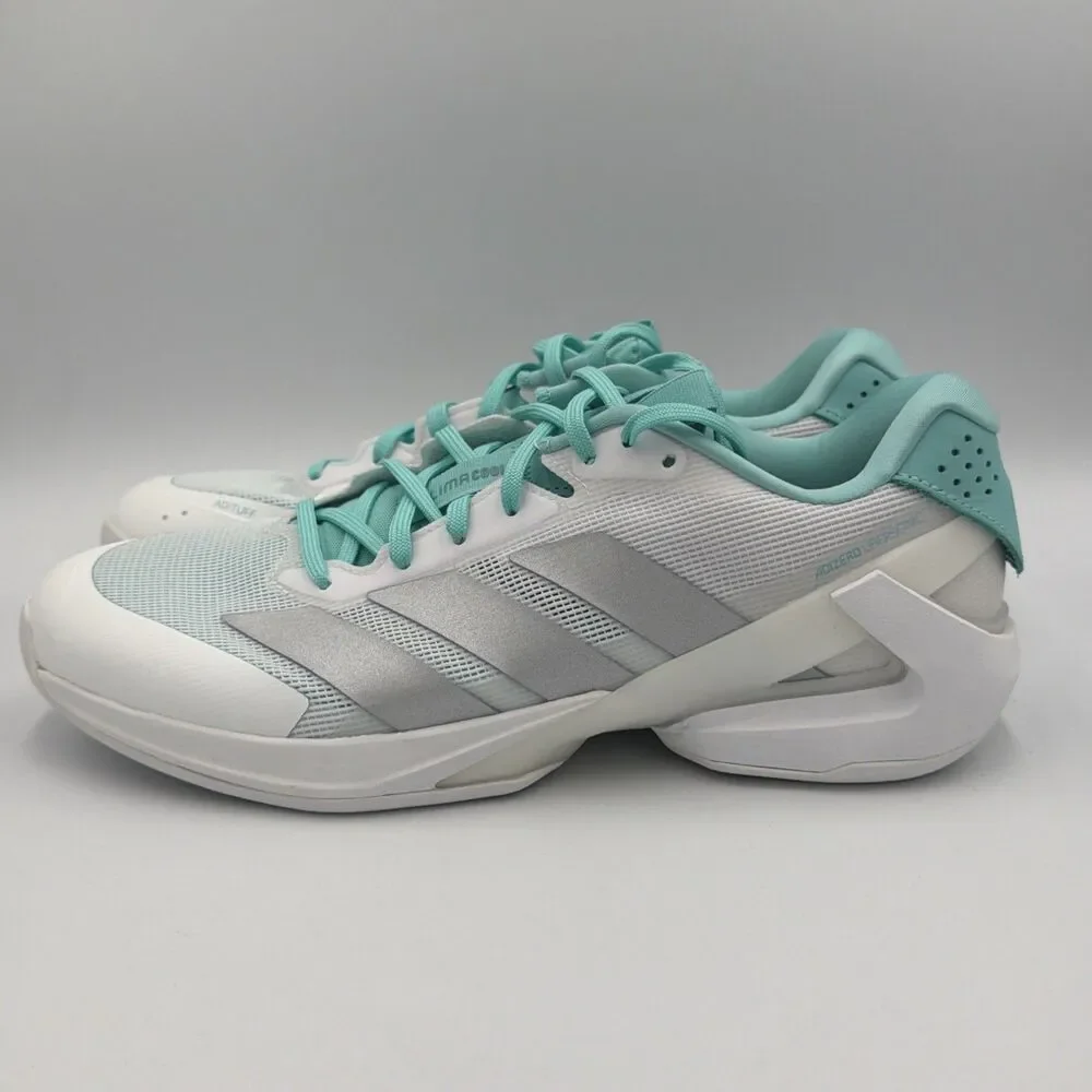 adidas Adizero Ubersonic 5 Tennis  Womens Silver White Sneakers Athletic Size 10